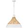 Capital Lighting Kali 22" Wide Modern Matte White and Rattan Pendant
