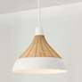 5_Capital Lighting Kali 22" Wide Modern Matte White and Rattan Pendant more views