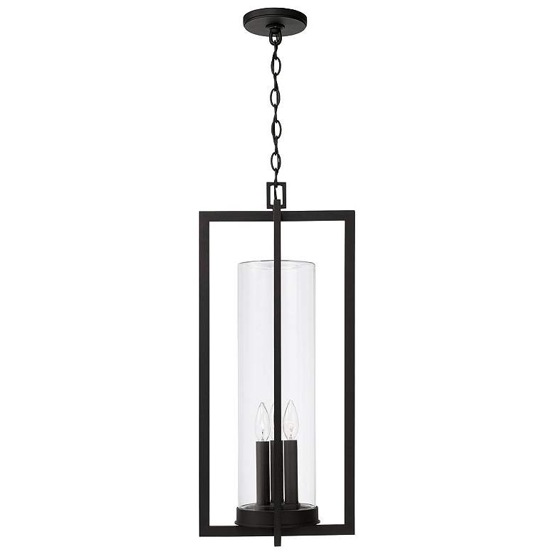 Image 4 Capital Lighting Kent 3 Light Outdoor Hanging Lantern 12" Black more views