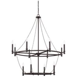 Capital Lighting Lancaster 12 Light Chandelier Black Iron