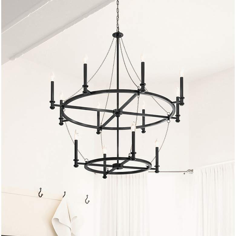Image 1 Capital Lighting Lancaster 12 Light Chandelier Black Iron
