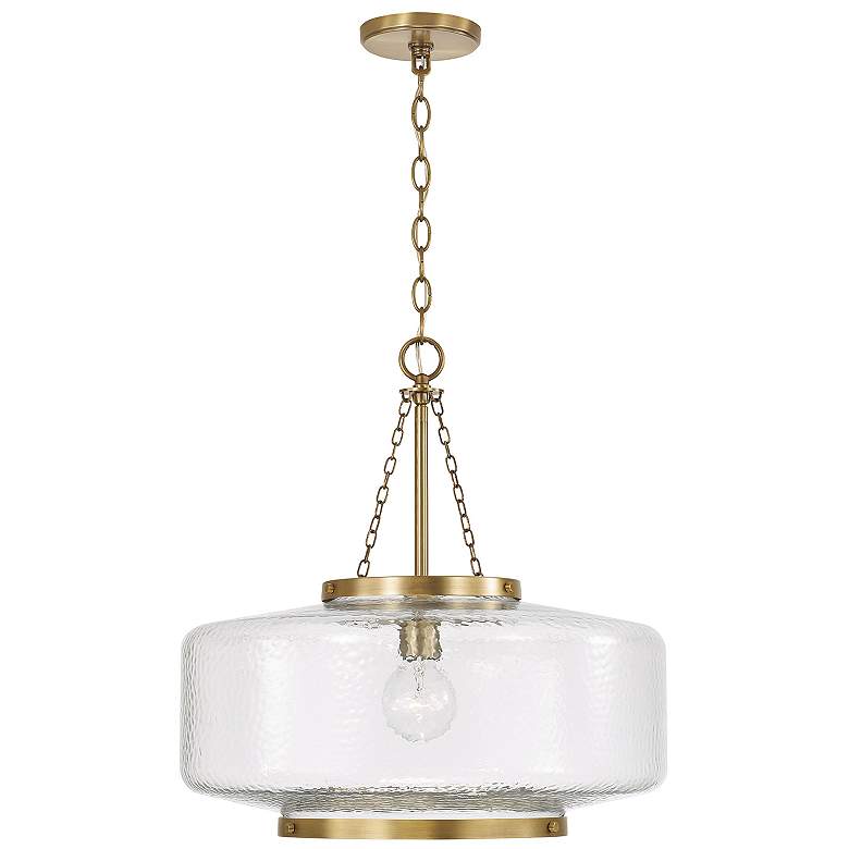 Image 2 Capital Lighting Landon 1 Light Pendant 19.75" Aged Brass