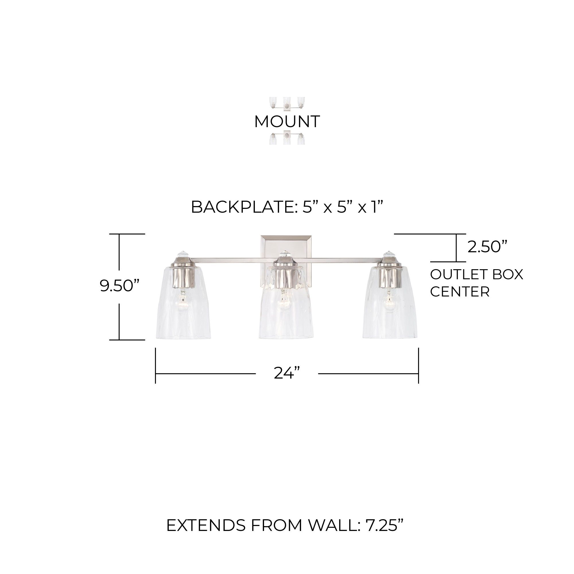 Image 5 Capital Lighting Laurent 3 Light Vanity Polished Nickel more views
