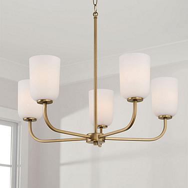Capital Lighting Lawson 26" Brass Finish 5-Light Uplight Chandelier