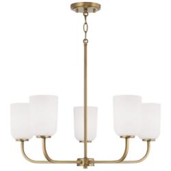 Capital Lighting Lawson 26" Brass Finish 5-Light Uplight Chandelier