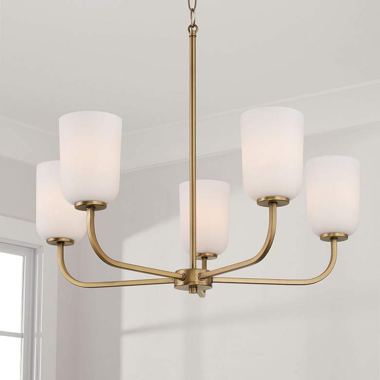 Image 1 Capital Lighting Lawson 26" Brass Finish 5-Light Uplight Chandelier