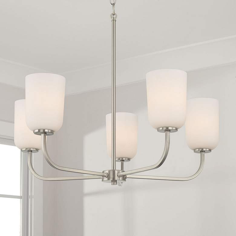 Image 1 Capital Lighting Lawson 26" Brushed Nickel 5-Light Uplight Chandelier