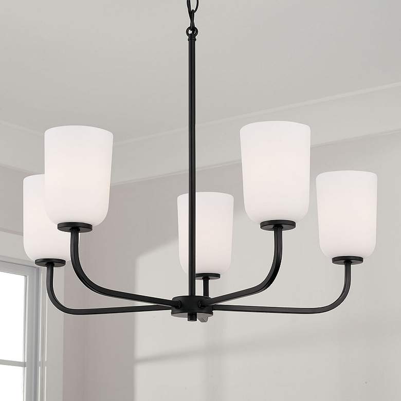 Image 1 Capital Lighting Lawson 26" Wide Matte Black 5-Light Chandelier