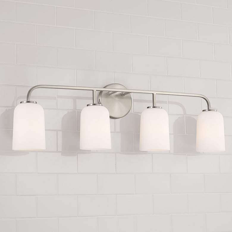 Image 1 Capital Lighting Lawson 32 1/2" 4-Light Brushed Nickel Bath Light