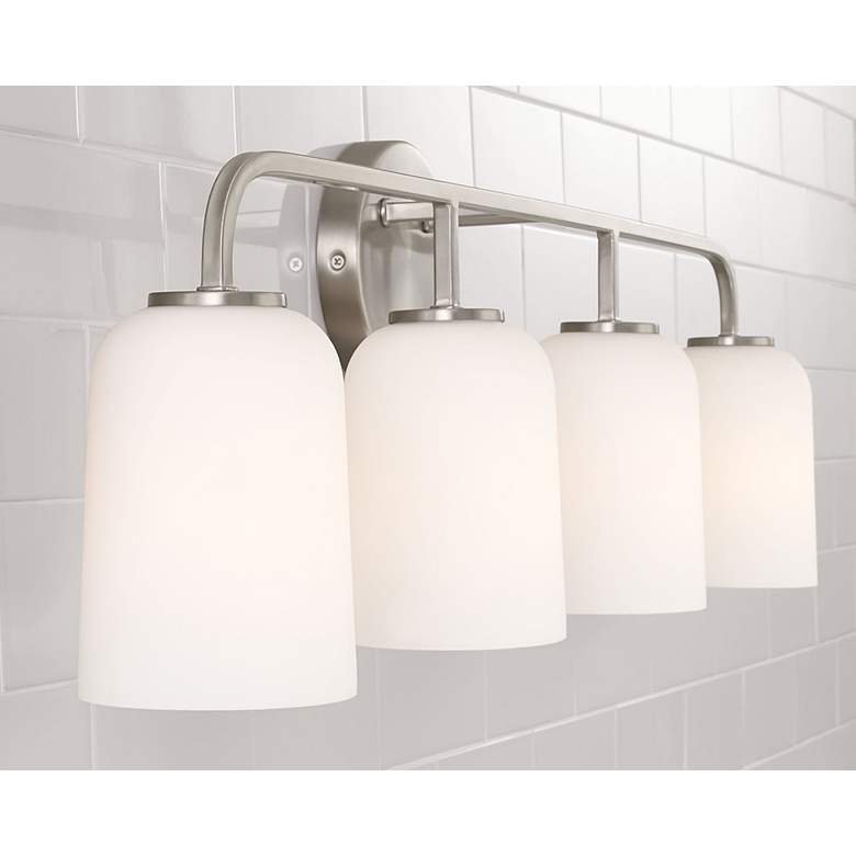 Image 3 Capital Lighting Lawson 32 1/2" 4-Light Brushed Nickel Bath Light more views
