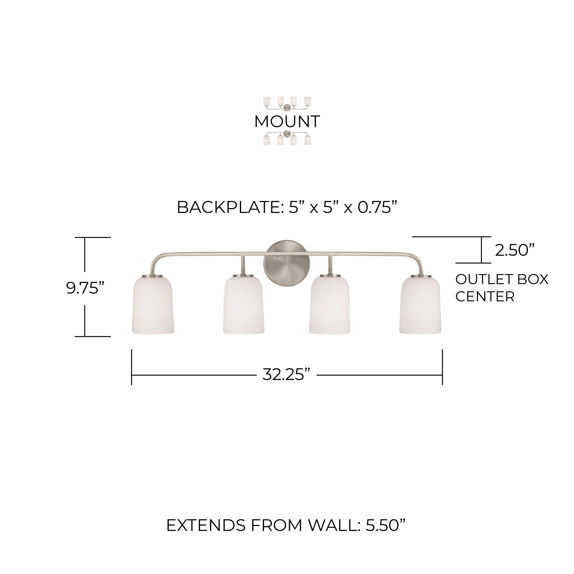 Image 6 Capital Lighting Lawson 32 1/2" 4-Light Brushed Nickel Bath Light more views