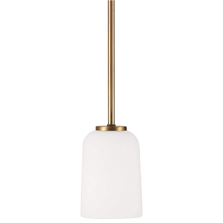 Image 2 Capital Lighting Lawson 5" Wide Aged Brass White Glass Mini Pendant