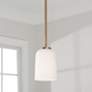1_Capital Lighting Lawson 5" Wide Aged Brass White Glass Mini Pendant