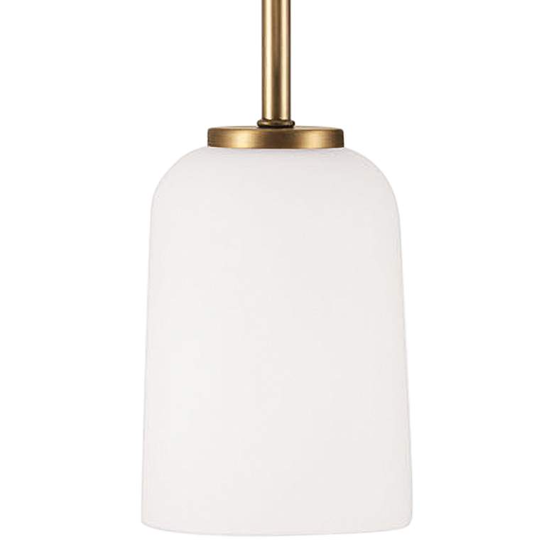 Image 3 Capital Lighting Lawson 5" Wide Aged Brass White Glass Mini Pendant more views