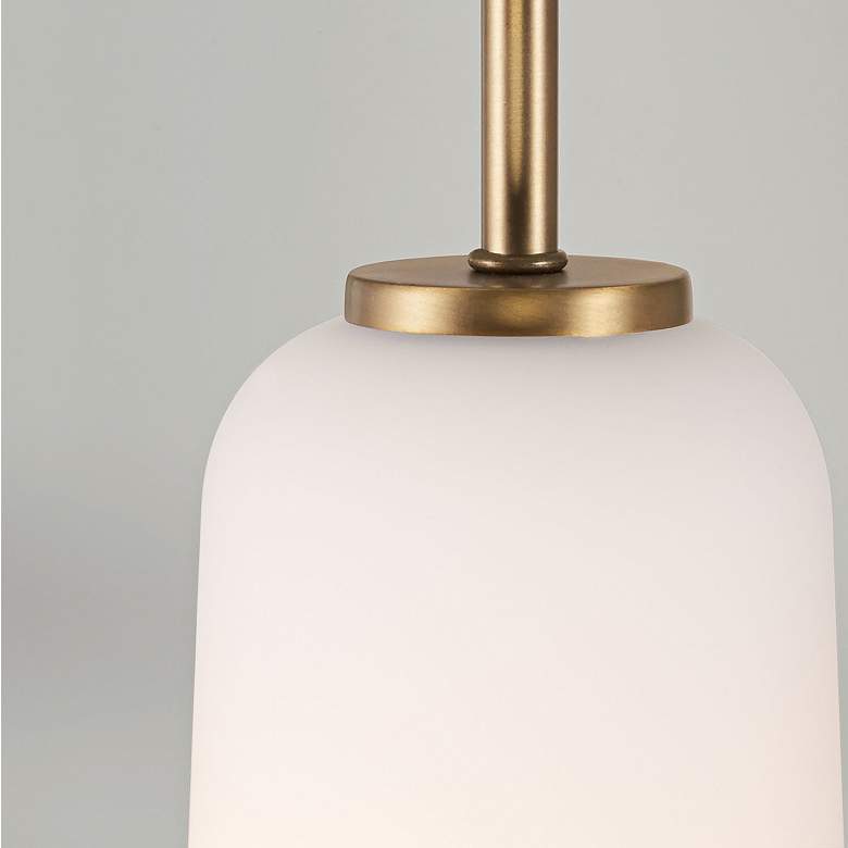 Image 4 Capital Lighting Lawson 5" Wide Aged Brass White Glass Mini Pendant more views