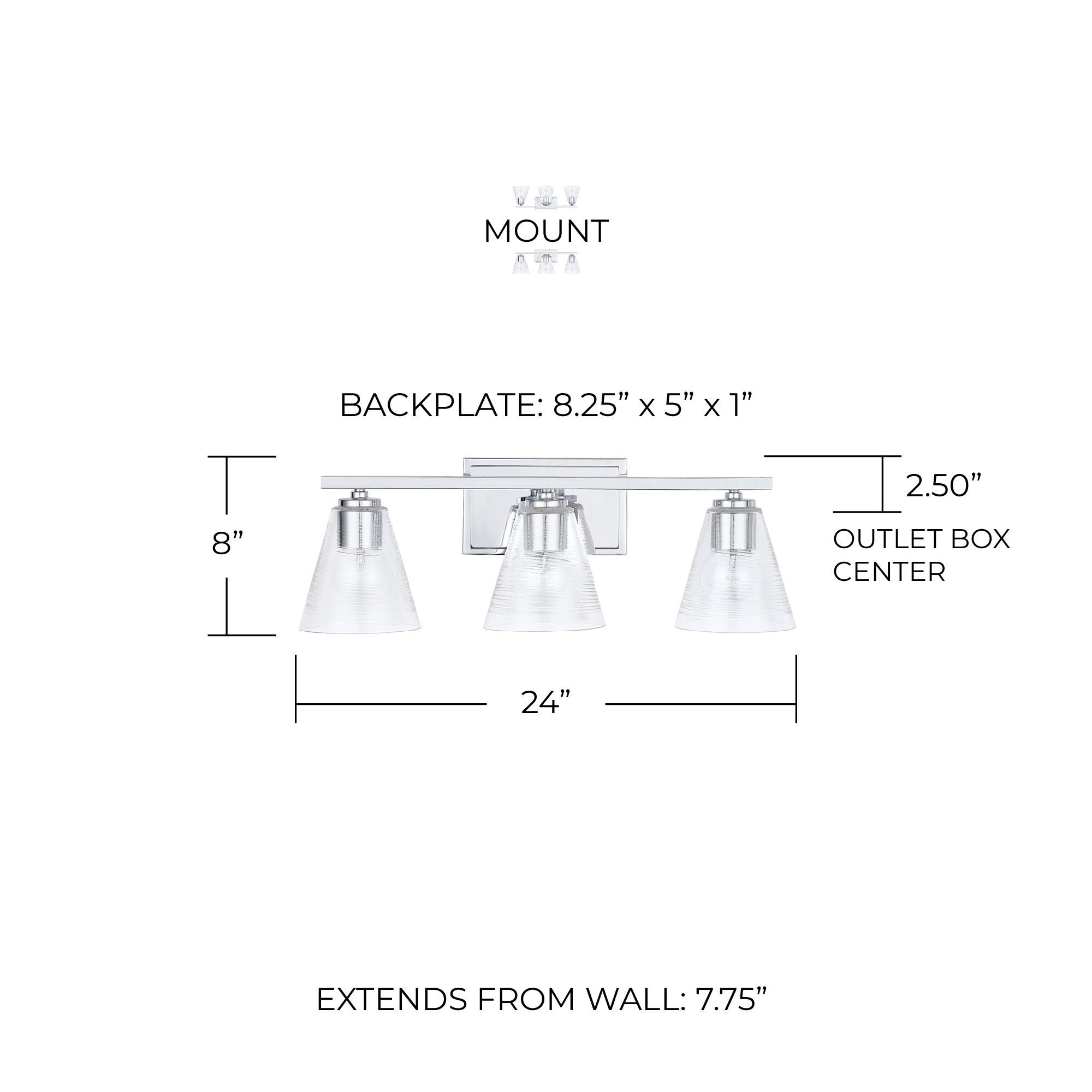 Image 7 Capital Lighting Layla 3 Light Vanity 24" Chrome more views