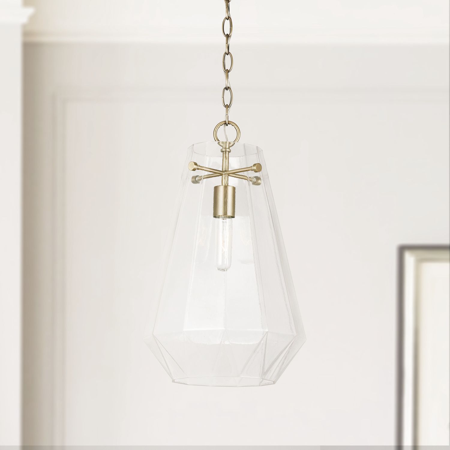 Thumbnail1 of Capital Lighting Lee 1 Light Pendant 11" Aged Brass