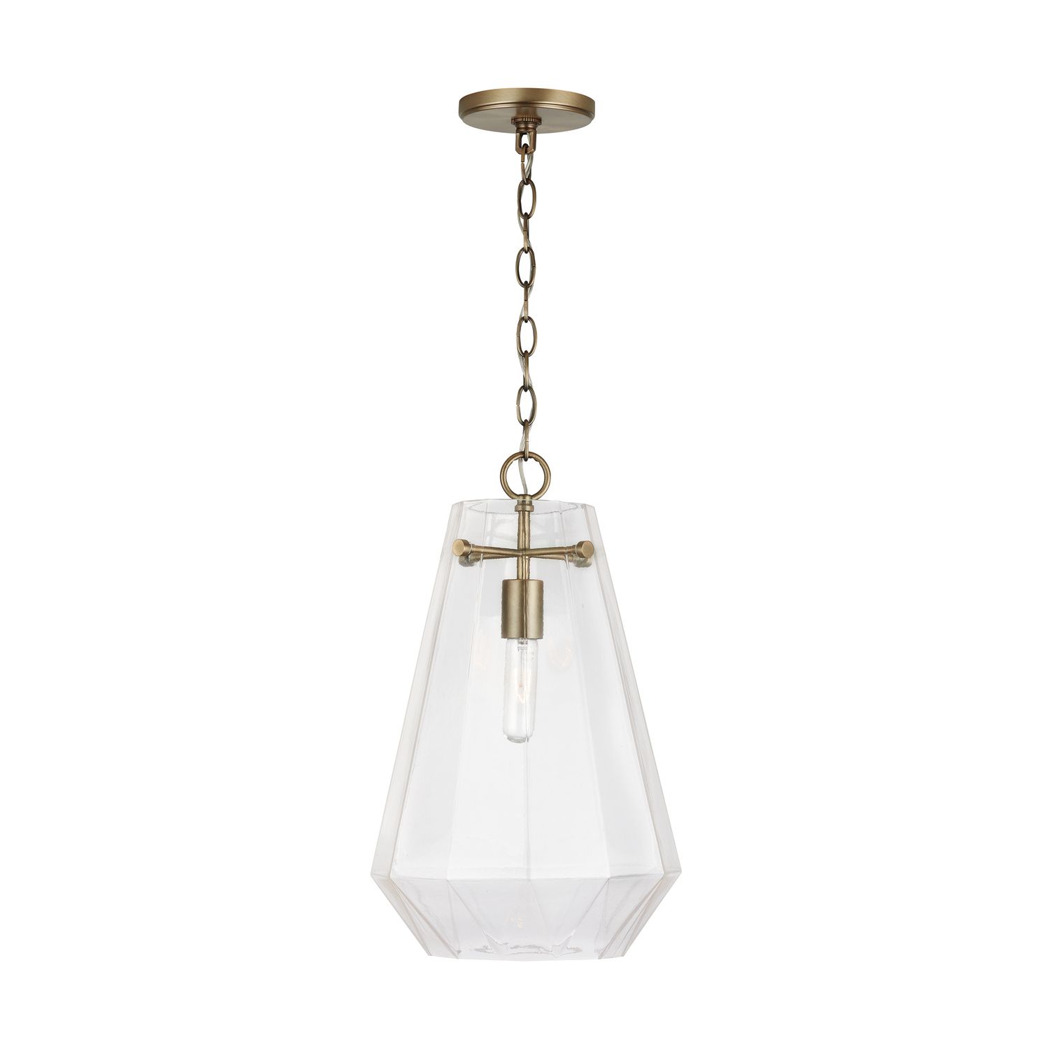 Capital Lighting Lee 1 Light Pendant 11" Aged Brass