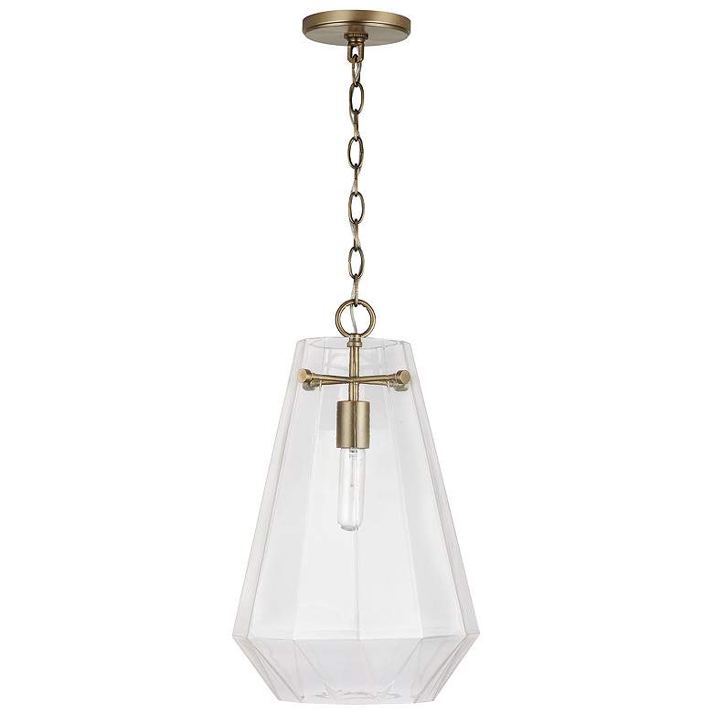 Image 1 Capital Lighting Lee 1 Light Pendant Aged Brass