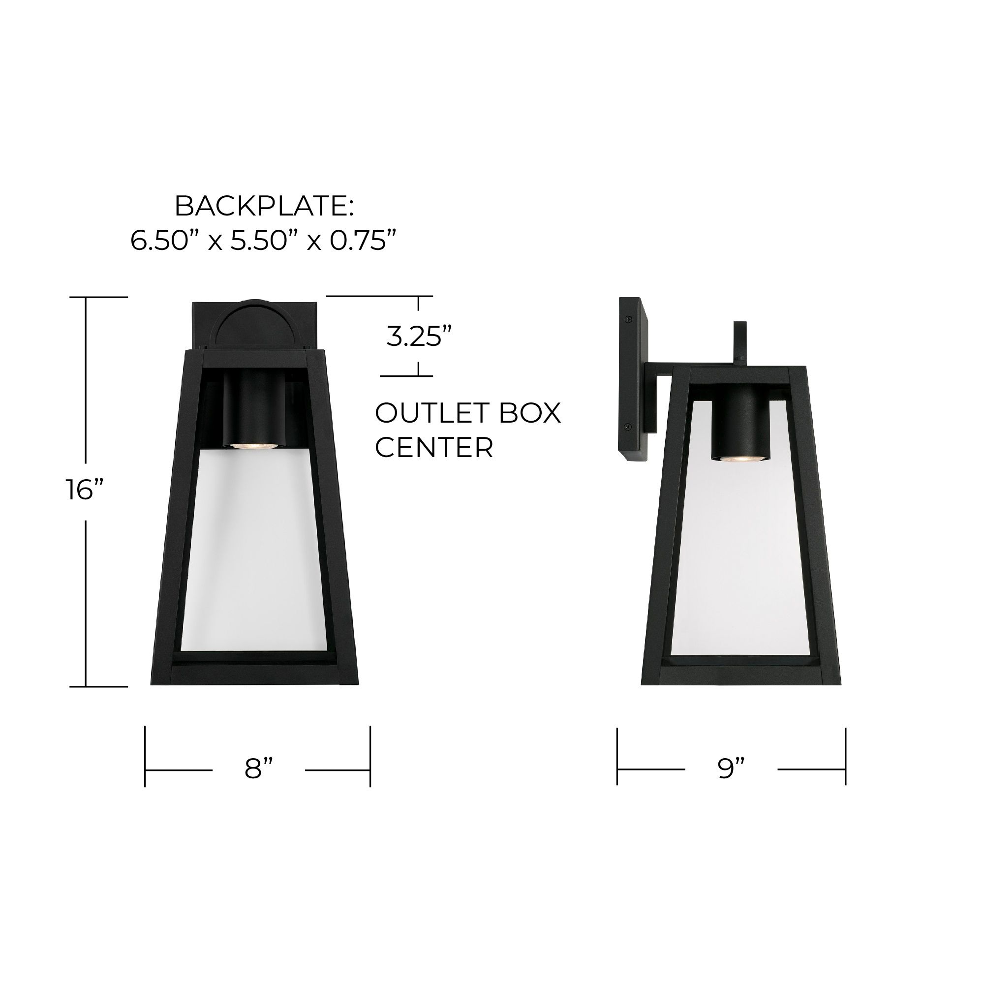 Capital Lighting Leighton 1 Light Outdoor Wall-Lantern Black