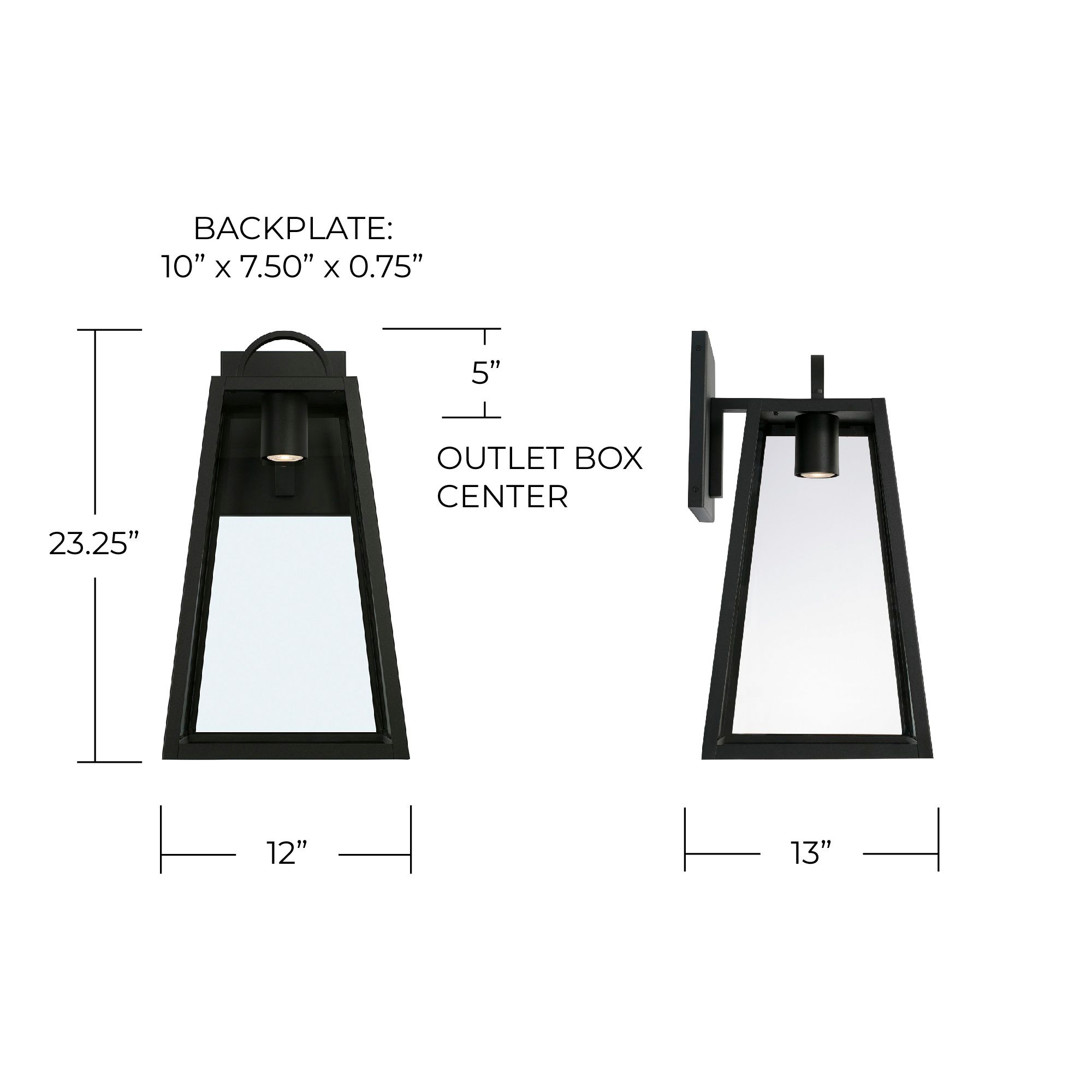 Capital Lighting Leighton 1 Light Outdoor Wall-Lantern Black