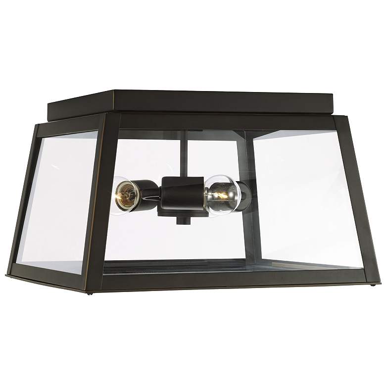 Image 1 Capital Lighting Leighton 3 Light Outdoor Flush Mount Oiled Bronze