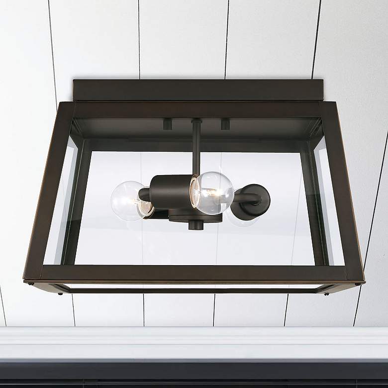 Image 3 Capital Lighting Leighton 3 Light Outdoor Flush Mount Oiled Bronze more views