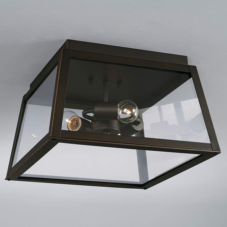 Image 4 Capital Lighting Leighton 3 Light Outdoor Flush Mount Oiled Bronze more views