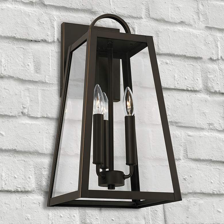 Image 1 Capital Lighting Leighton 3 Light Outdoor Wall-Lantern Oiled Bronze