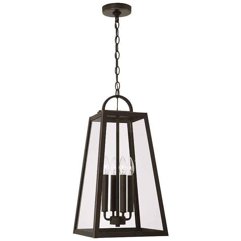 Image 1 Capital Lighting Leighton 4 Light Outdoor Hanging-Lantern Oiled Bronze