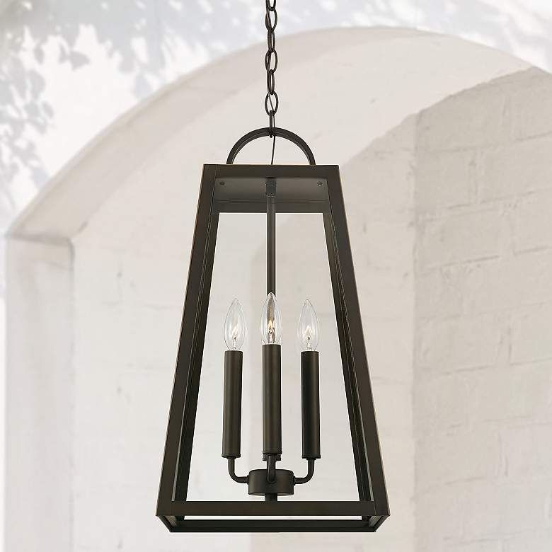 Image 1 Capital Lighting Leighton 4 Light Outdoor Hanging-Lantern Oiled Bronze