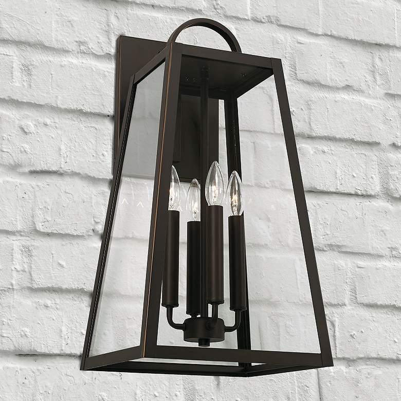 Image 1 Capital Lighting Leighton 4 Light Outdoor Wall-Lantern Oiled Bronze