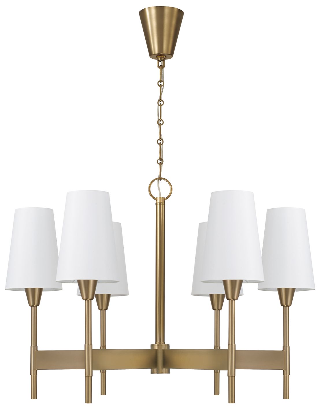 Image 2 Capital Lighting Leland 6 Light Chandelier 32" Aged Brass