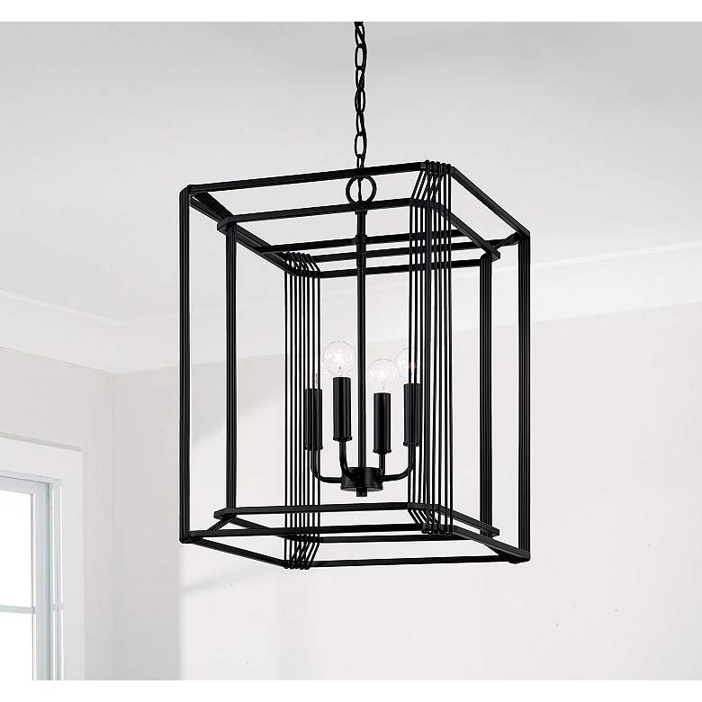 Image 1 Capital Lighting Lennon 4 Light Foyer Matte Black