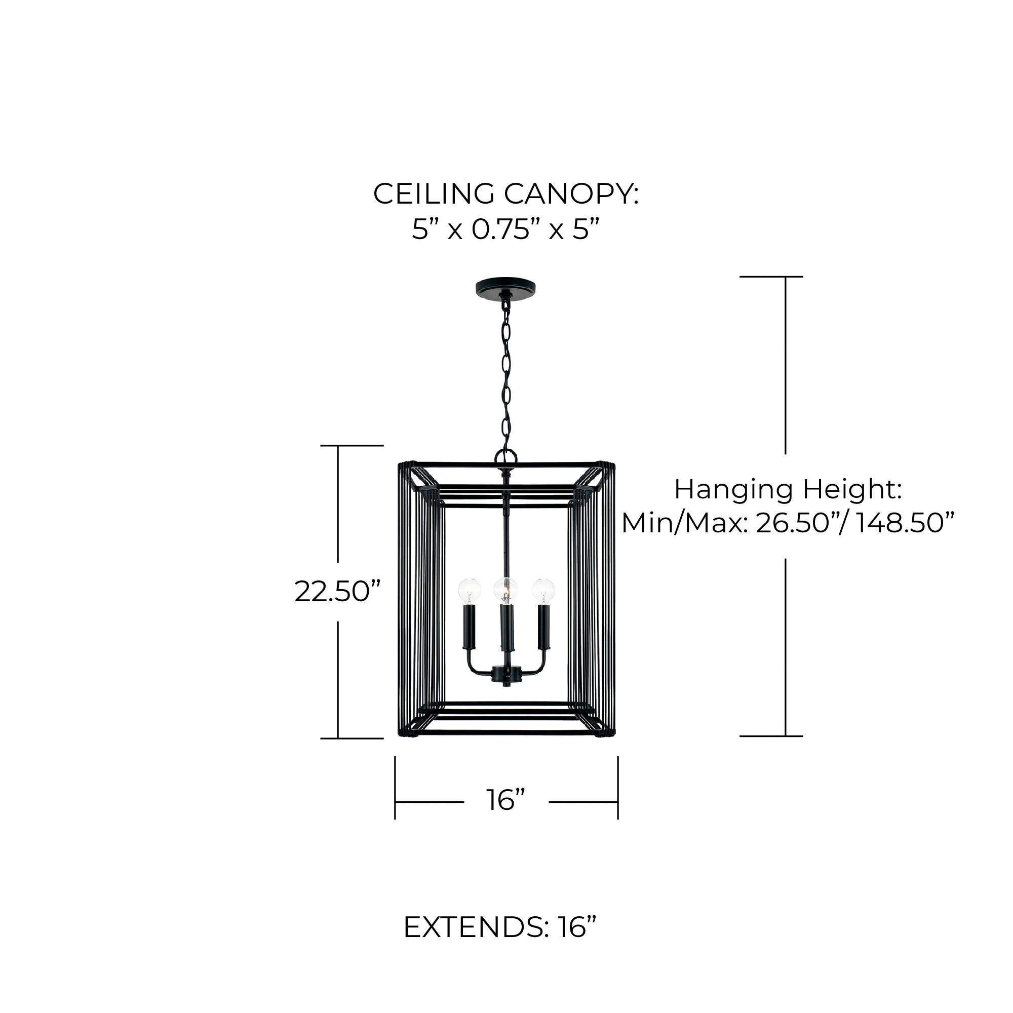 Image 6 Capital Lighting Lennon 4 Light Foyer Matte Black more views