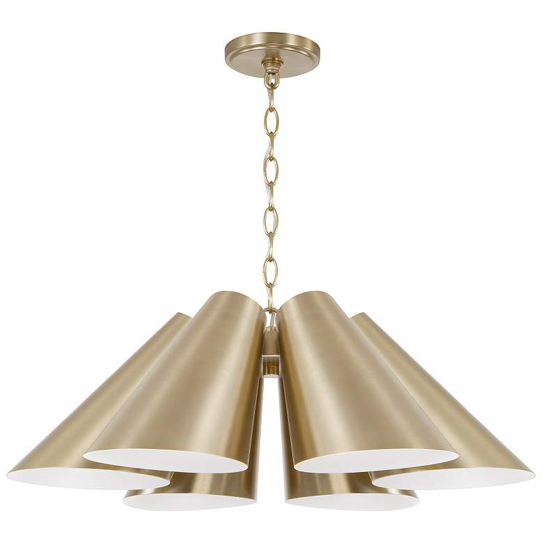 Image 2 Capital Lighting Leo 6 Light Pendant 25" Matte Brass