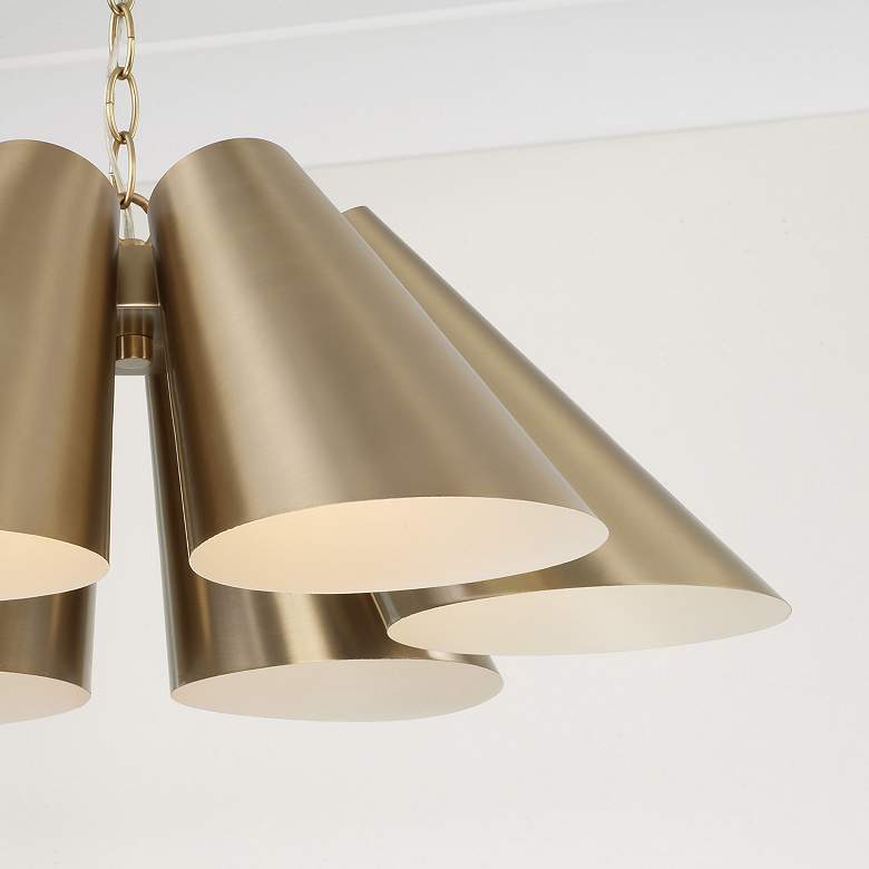 Image 3 Capital Lighting Leo 6 Light Pendant 25" Matte Brass more views