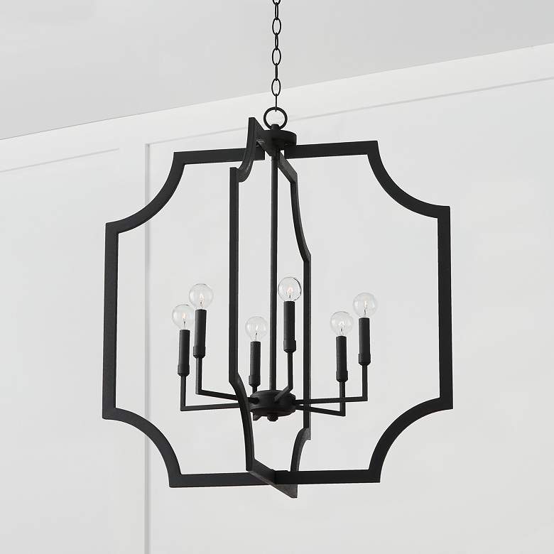 Image 1 Capital Lighting Lesley 6 Light Foyer Black Iron
