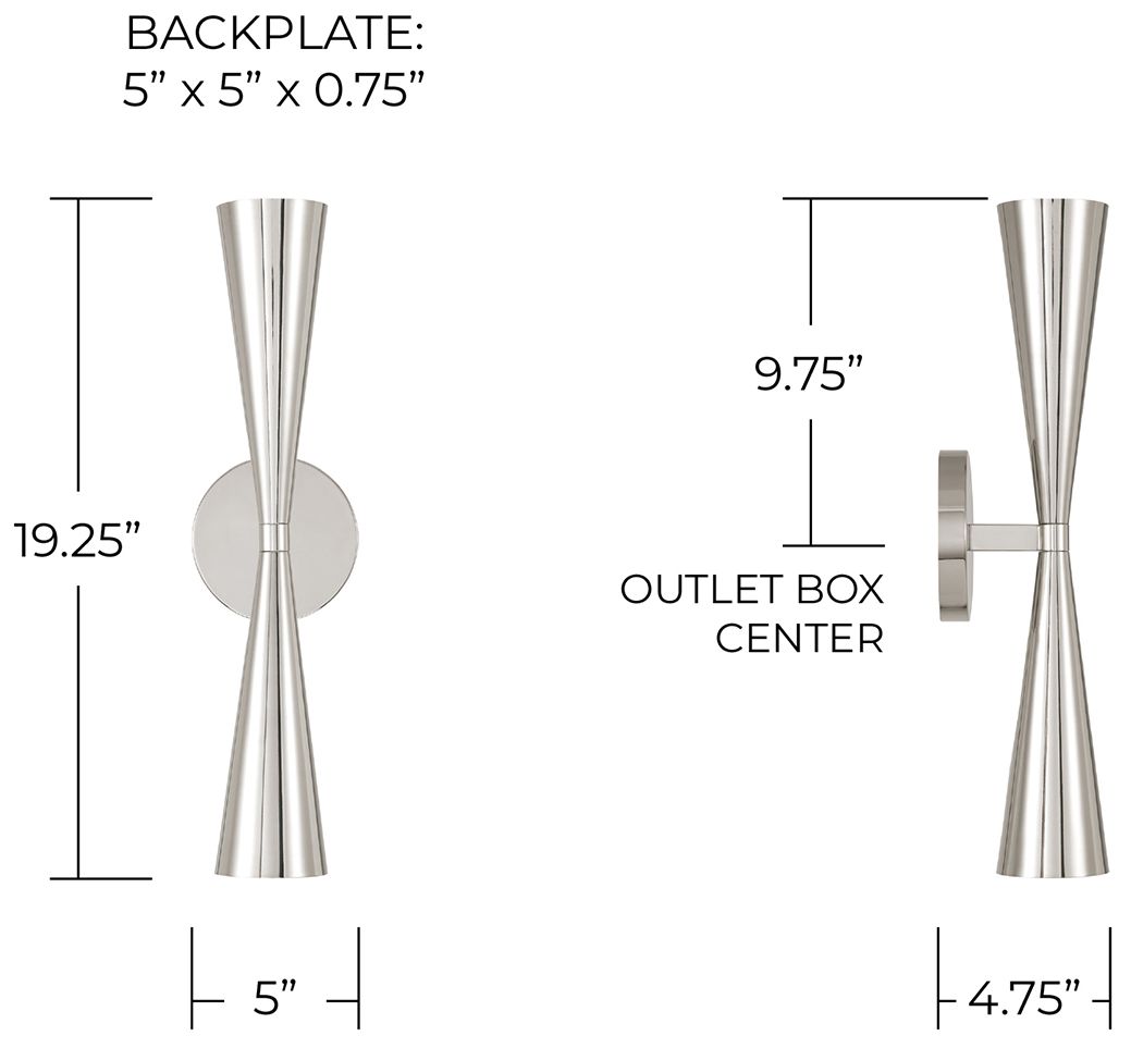Capital Lighting Levi 2 Light Sconce 5"