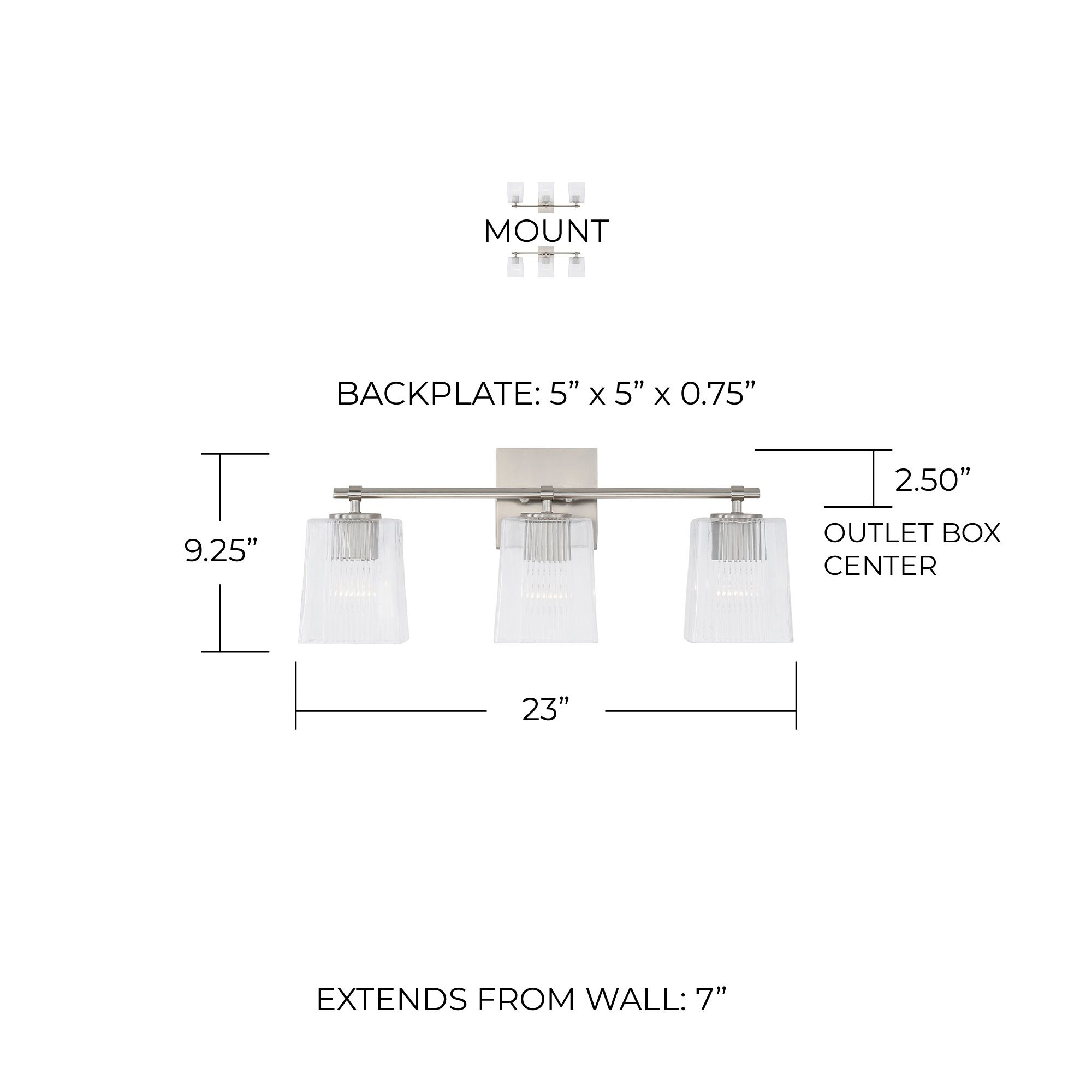 Image 5 Capital Lighting Lexi 3 Light Vanity Brushed Nickel more views