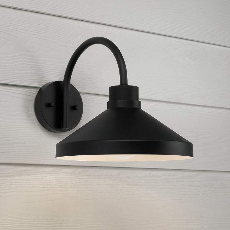 Image 1 Capital Lighting Lofton 1 Light Outdoor Wall Lantern 11.25" Black