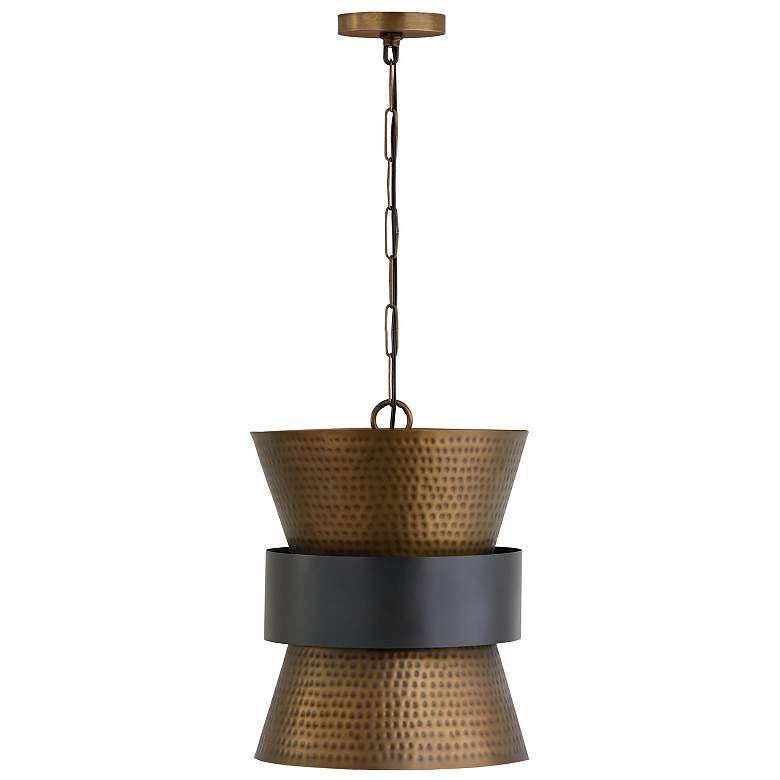 Image 2 Capital Lighting Loren 13" Wide Patinaed Brass and Dark Zinc Pendant