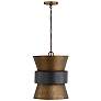 2_Capital Lighting Loren 13" Wide Patinaed Brass and Dark Zinc Pendant