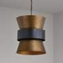 1_Capital Lighting Loren 13" Wide Patinaed Brass and Dark Zinc Pendant