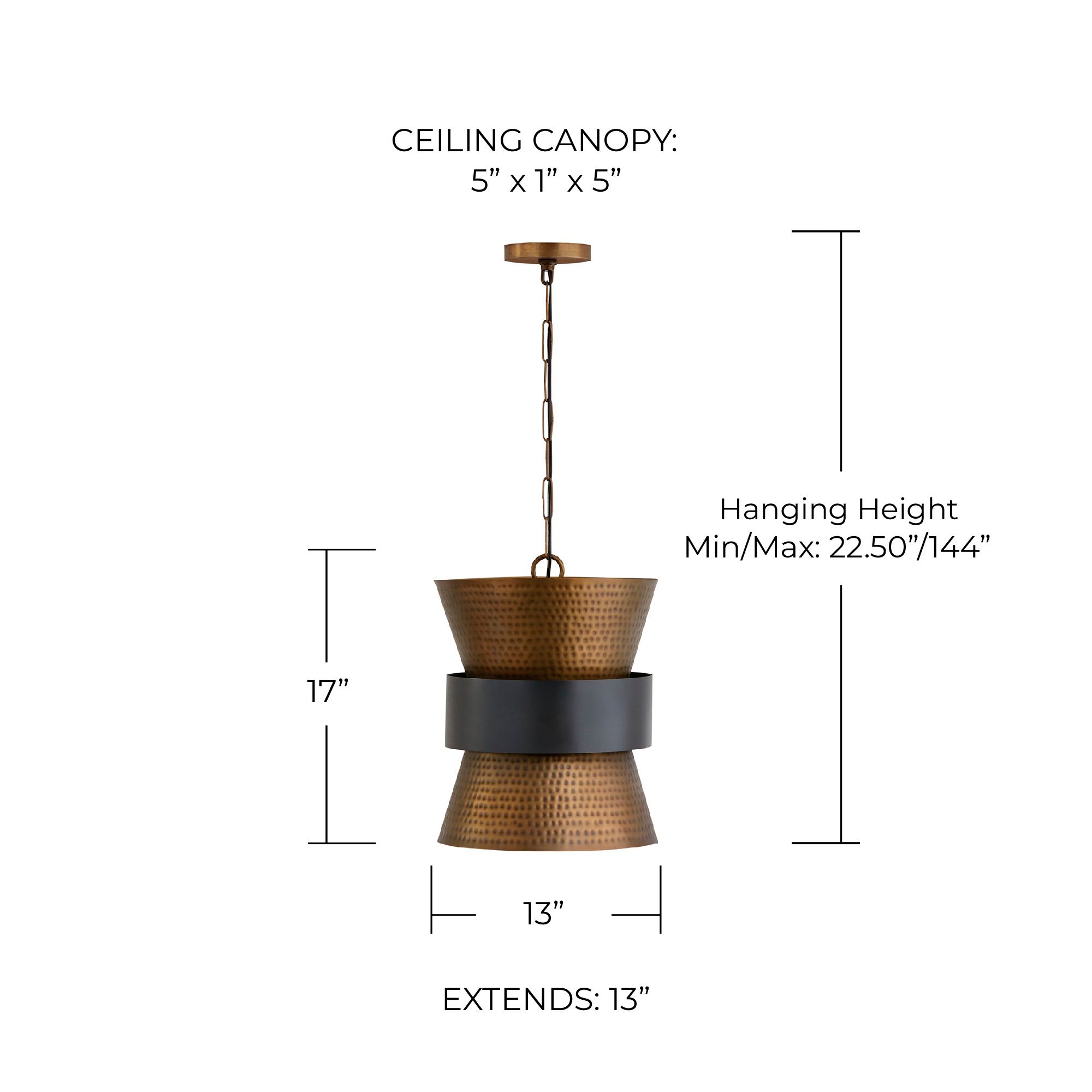 Image 4 Capital Lighting Loren 13" Wide Patinaed Brass and Dark Zinc Pendant more views