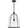 Capital Lighting Madison 14" Wide Matte Black Seeded Glass Pendant