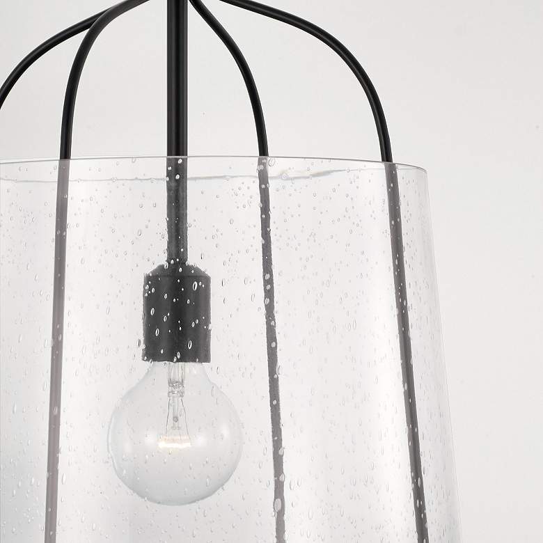 Image 3 Capital Lighting Madison 14" Wide Matte Black Seeded Glass Pendant more views