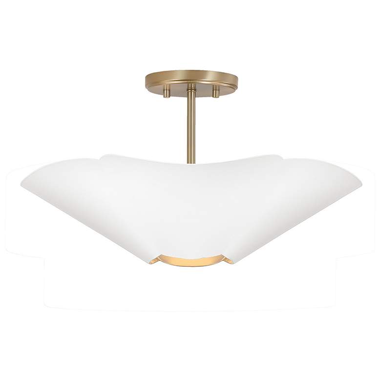 Image 1 Capital Lighting Maeve 4 Light Pendant 18.5" Matte Brass and White