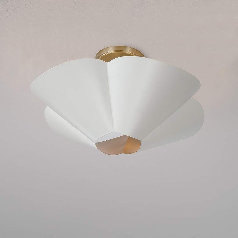 Image 1 Capital Lighting Maeve 4 Light Pendant 18.5" Matte Brass and White