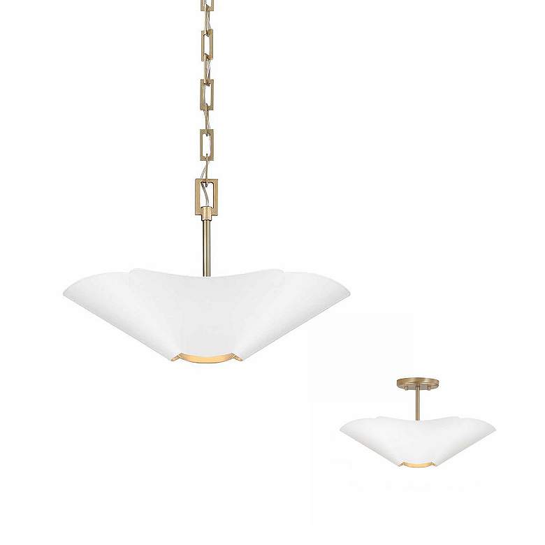 Image 3 Capital Lighting Maeve 4 Light Pendant 18.5" Matte Brass and White more views